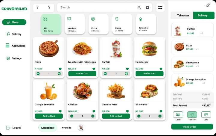 UI UX: new app interface for a fast food.