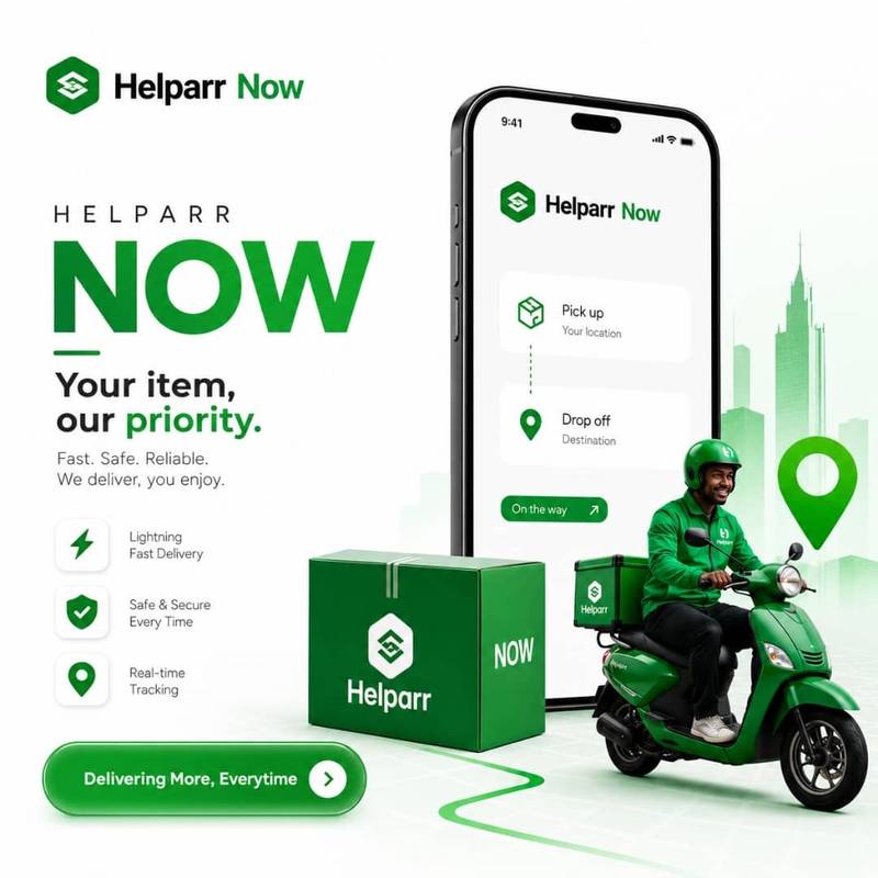 Helparr now , on demand delivery